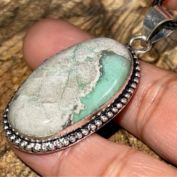 Teal Green Variscite- Utahlite Pendant 1 7/8” - Picture 4 of 16